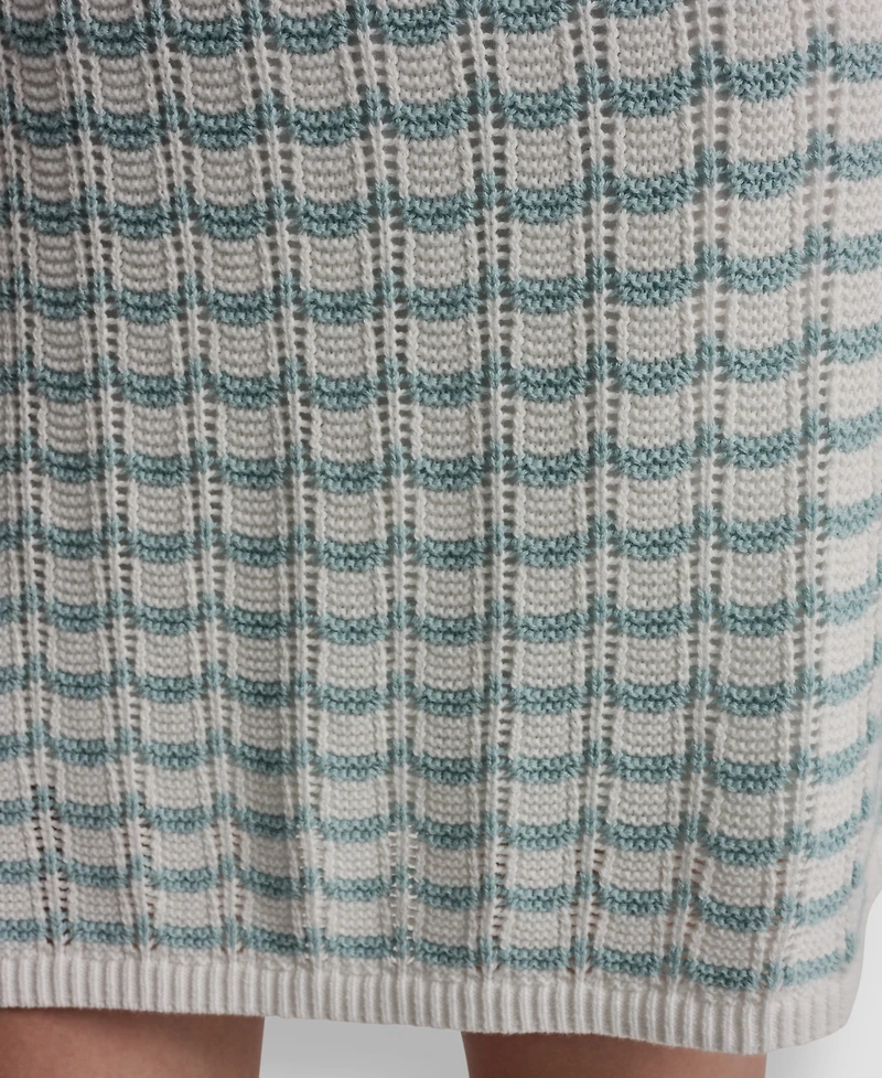 Dkny Jeans Women's Sleeveless Crew Neck Pointelle Dress