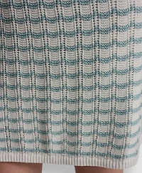 Dkny Jeans Women's Sleeveless Crew Neck Pointelle Dress