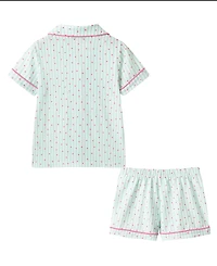 Andy & Evan Girls' Toddler 2T-4T Button-Down Shirt and Shorts Pajama Set