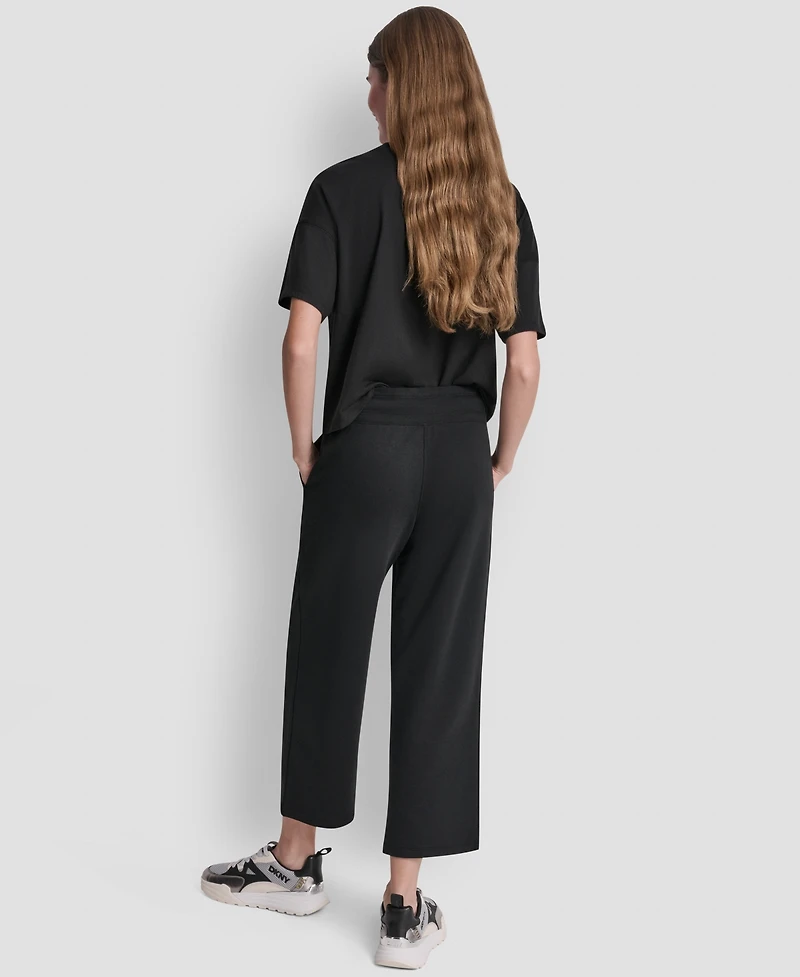 Dkny Sport Women's Metallic Bubble Logo Crop Pants