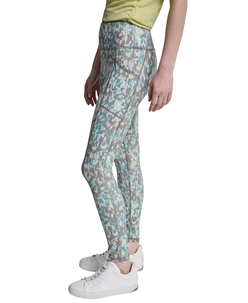 Dkny Women's Printed High-Wasit Fitness Tights