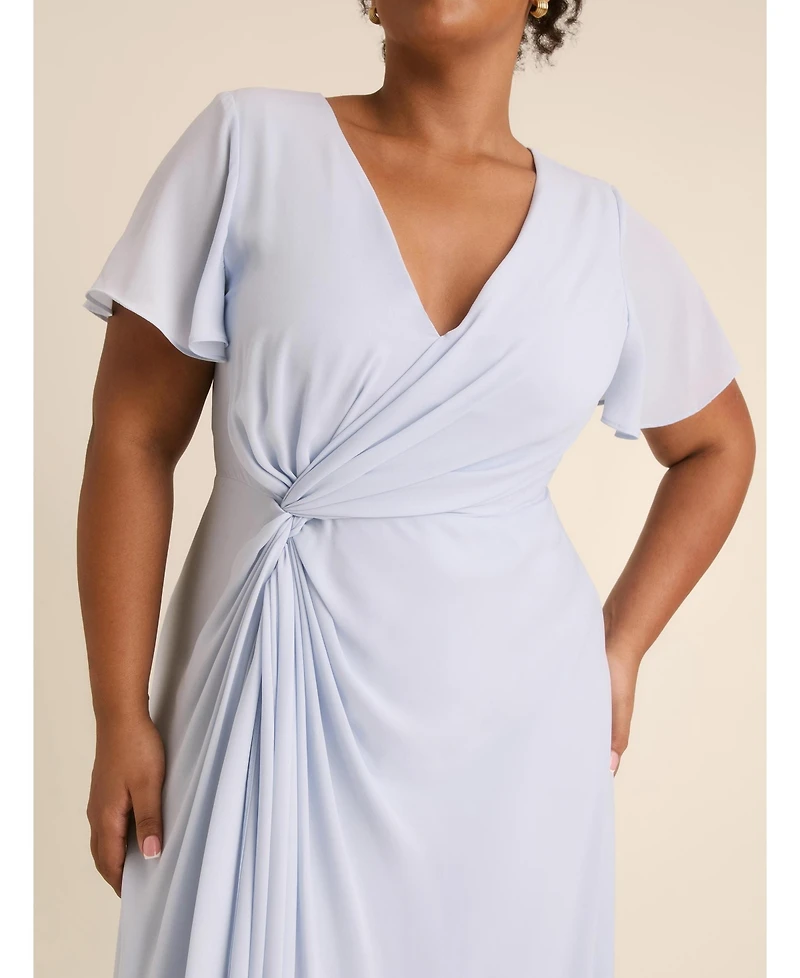 Six Stories Women's Knot Front Chiffon Bridesmaid Dress