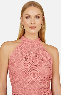Yumi Women's Lace Halter Neck Dress