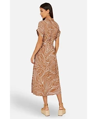 Yumi Women's Abstract Swirl Print Relaxed Midi Dress