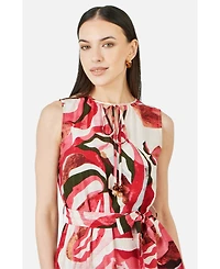 Yumi Women's Viscose Swirl Print Midi Dress