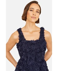 Yumi Women's Applique Floral Skater Dress