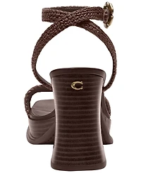 Coach Women's Tea Rose Square Toe Platform Sandals