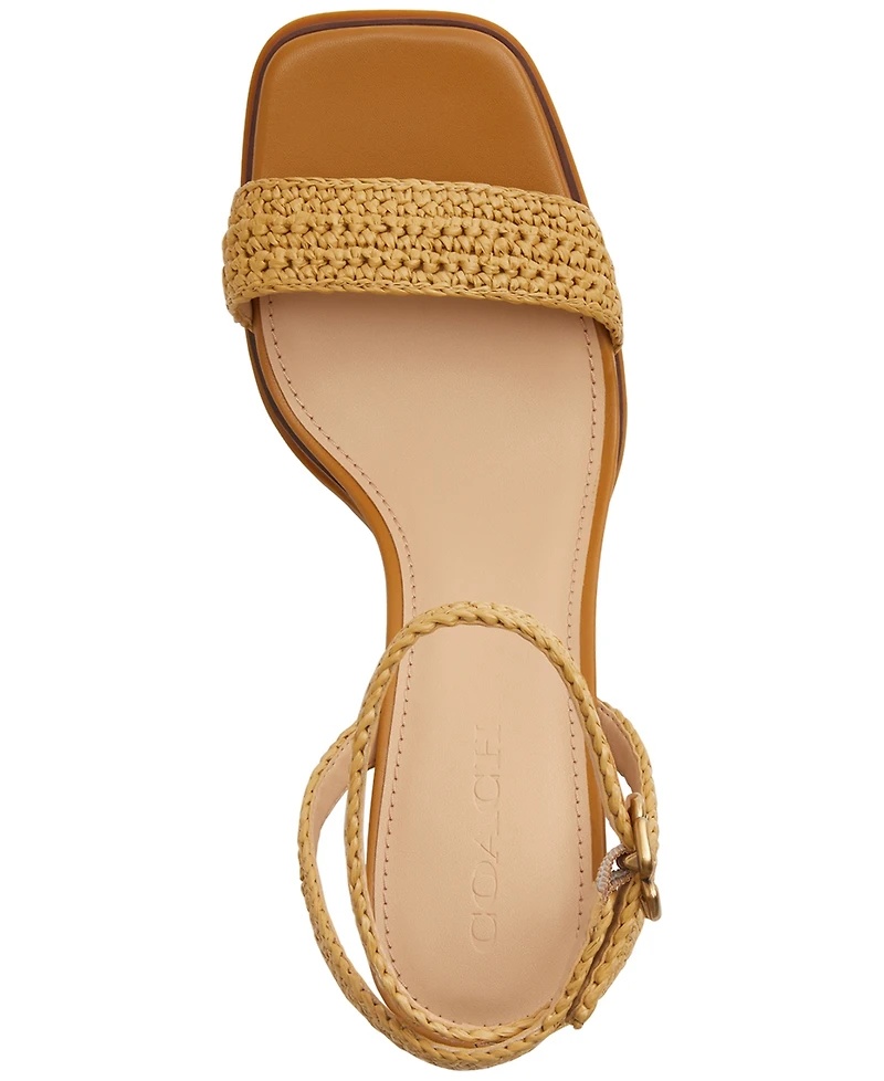 Coach Women's Tea Rose Square Toe Platform Sandals