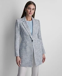 Dkny Women's Tweed One-Button Topper Jacket