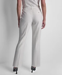 Dkny Women's Pinstripe Flared Fit Pants