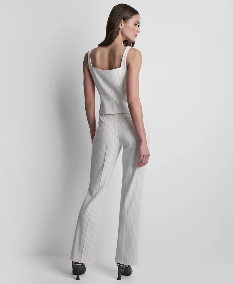 Dkny Women's Sleeveless Pinstripe Button-Front Vest