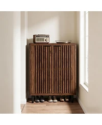 Clihome Wooden Storage Cabinet,Shoe Cabinet for Entryway,Living Room