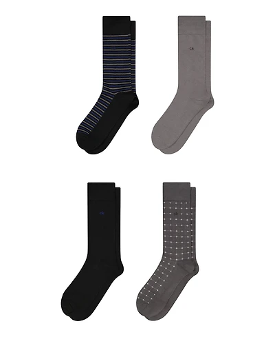 Calvin Klein Men's 4-Pack Assorted Crew Socks Set