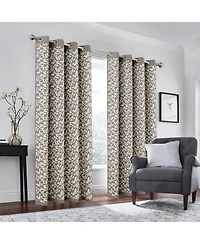 Rt Designers Collection 100% Polyester 190 Gsm Marina Revisible Blackout Grommet Curtain Panel 54" x 95"
