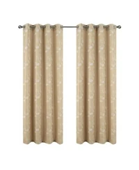 Rt Designers Collection 100 Polyester 140 Gsm Reed Embroidered Grommet Curtain Panel 54 X22 X 84 X22 Taupe