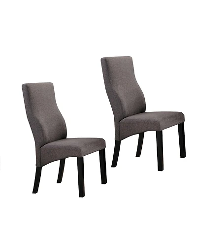 Kings Brand Furniture Contemporary Dining Chairs Solid Wood, Upholstered Seats and Cappuccino Finish