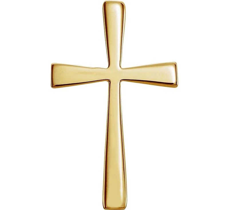Curata Jewelry Solid 18k Yellow Gold Small Flared Cross Pendant