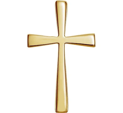 Curata Jewelry Solid 18k Yellow Gold Small Flared Cross Pendant