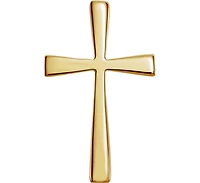 Curata Jewelry Solid 18k Yellow Gold Small Flared Cross Pendant