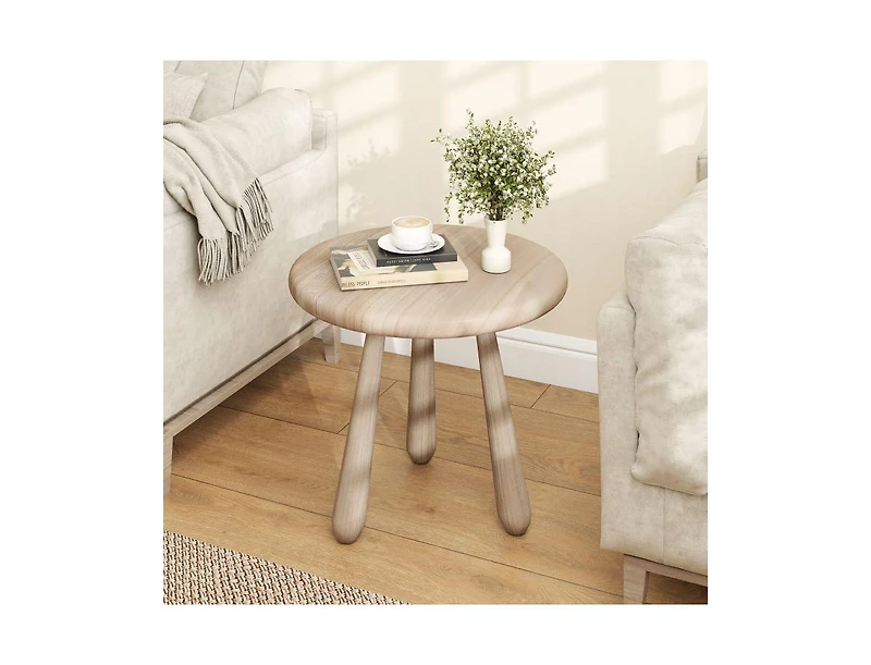 Slickblue Outdoor 18 Inch Mahogany Wood Side Table with Thickened Top