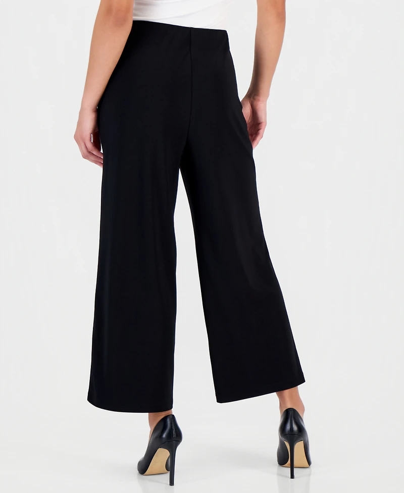 Anne Klein Essentials Petite High Rise Cropped Pull-On Pants