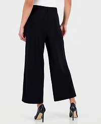 Anne Klein Essentials Petite High Rise Cropped Pull-On Pants