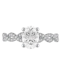 Macy's Certified Lab-Grown Diamond Solitaire Plus Engagement Ring (1-1/4 ct. t.w.) in 14k White Gold