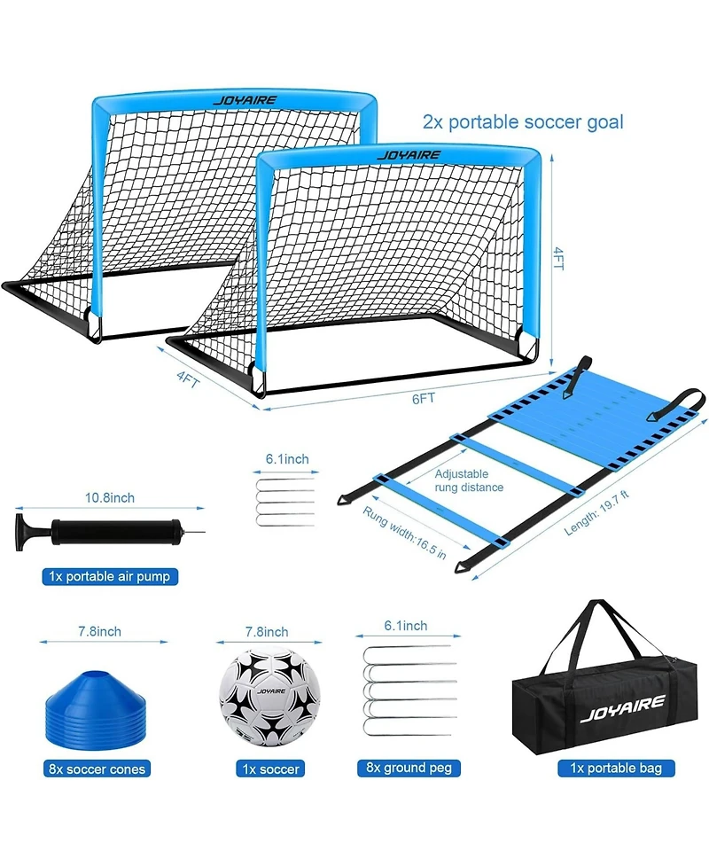 Joyaire 6x4ft 5 Layer Portable Pop Up Soccer Goal Set