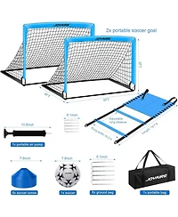 Joyaire 6x4ft 5 Layer Portable Pop Up Soccer Goal Set