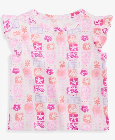 First Impressions Baby Girls' 3M-24M Mix & Match Tile-Print Flutter-Sleeve Top, Macy's Exclusive