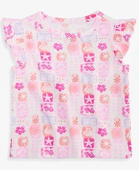 First Impressions Baby Girls' 3M-24M Mix & Match Tile-Print Flutter-Sleeve Top, Macy's Exclusive
