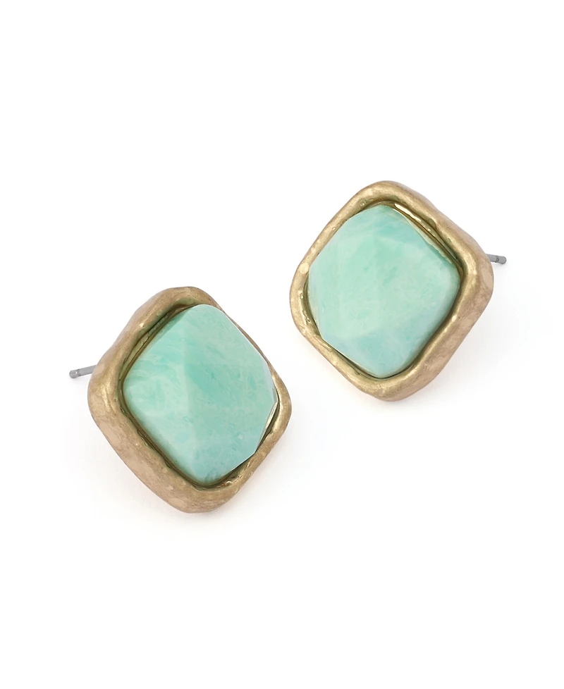 Robert Lee Morris Soho Turquoise Stone Button Earrings