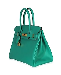 Pre-Owned Hermes Vert Jade Epsom Birkin 30 Ghw