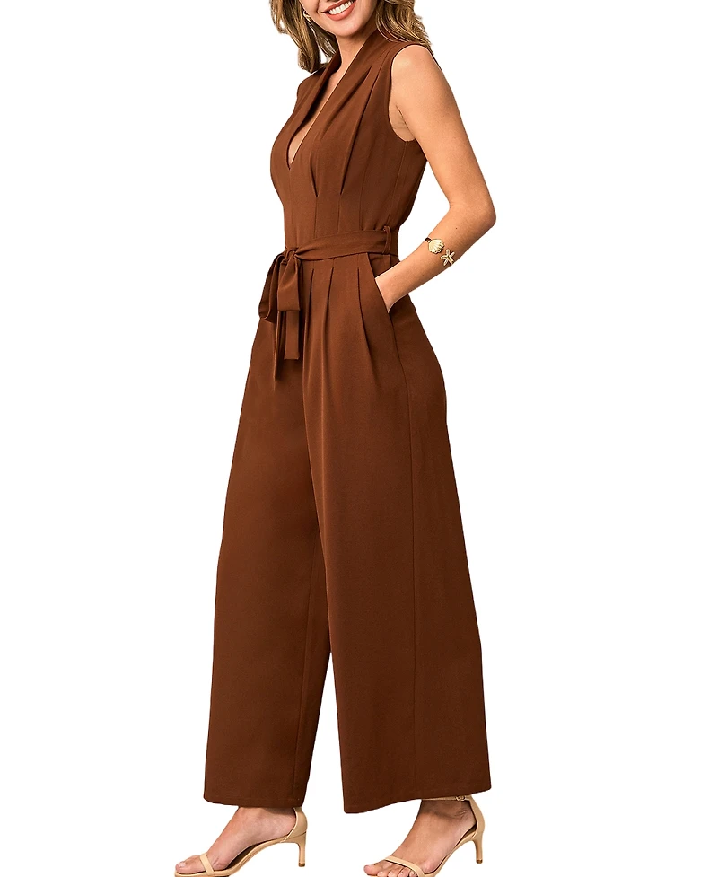 Cupshe Women's V-Neck Zipper Closure Unlined Jumpsuit