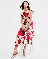 Anne Klein Women's Flutter-Sleeve Tiered Dress