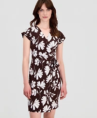 Anne Klein Women's V-Neck Side-Tie Cap-Sleeve Dress
