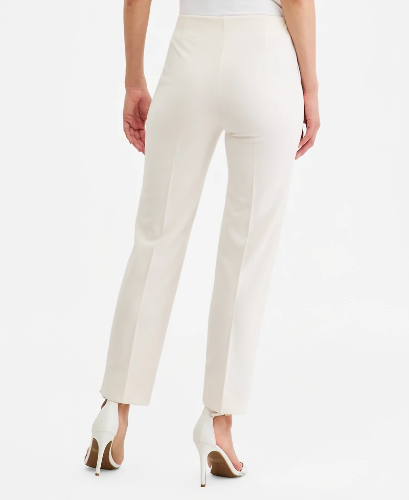 Anne Klein Women's Pull On Straight-Leg Ankle Pants