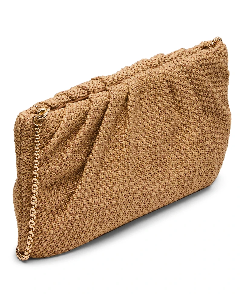 Steve Madden Bpalomaa Pleated Raffia Clutch