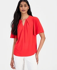 Anne Klein Women's Pleat-Neck Blouse