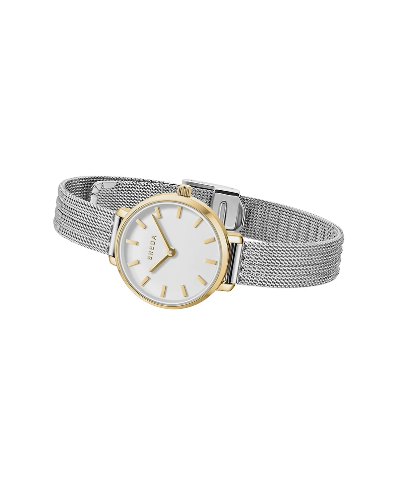 Breda Beverly Tethered 1760b Gold and Stainless Steel Metal Bracelet Watch, 25mm