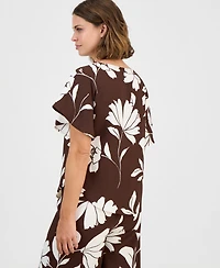 Anne Klein Petite Flutter-Sleeve Bateau Neck Top