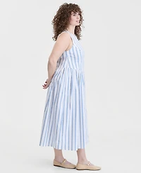 On 34th Trendy Plus Bayside Stripe Sleeveless Midi Dress, Macy's Exclusive