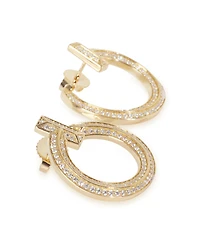 Pre-Owned Tiffany & Co Yellow Gold Diamond Tiffany T T1 Open Hoop Earrings