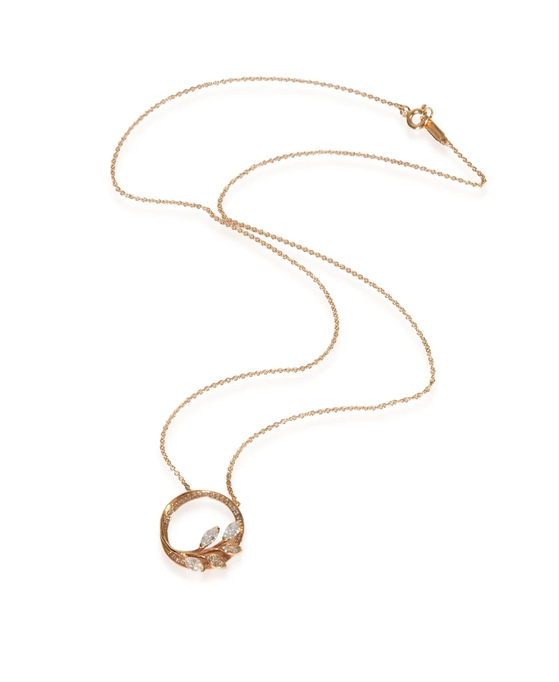 Pre-Owned Tiffany & Co Rose Gold Diamond Victoria Vine Pendant