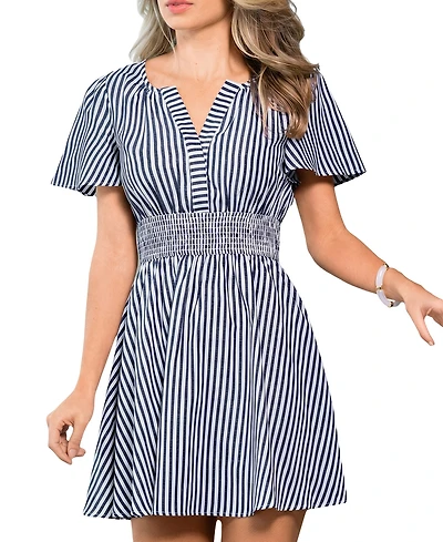 Cupshe Women's Last Summer Striped Mini Beach Dress