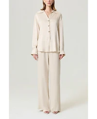 Nocturne Women's Belted Shirt with Statement Buttons