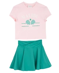 Tween Diva Girls' 7-16 Graphic T-Shirt and Tennis Skort, 2-Piece Set