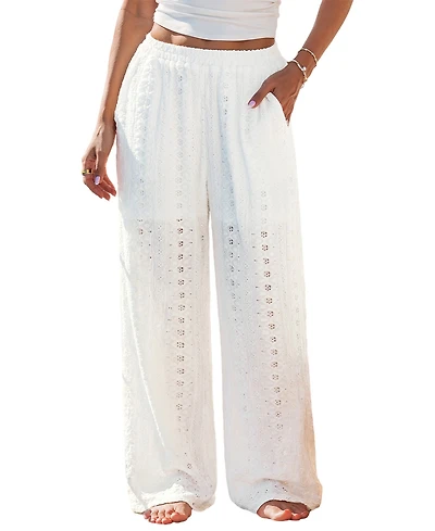 Cupshe Women's Pull-On Wide Leg Long Pants with Comfortable Fit