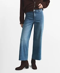 Mango Women's Catherin Culotte High-Rise Jeans
