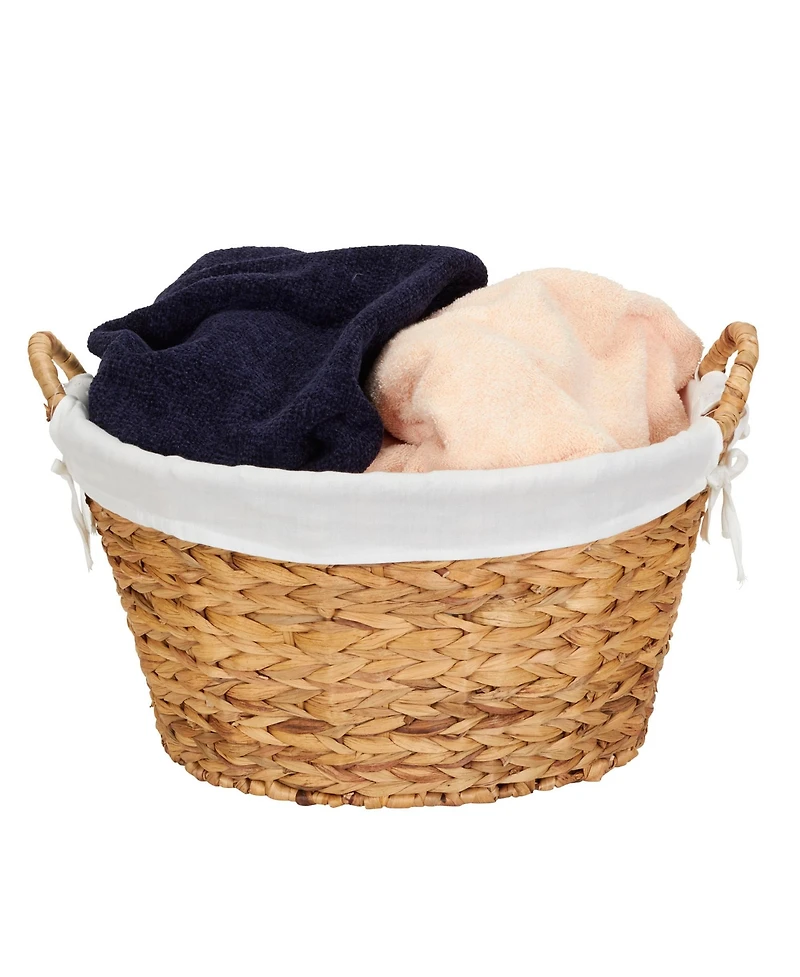Household Essentials Round Wicker Laundry Basket with Handles